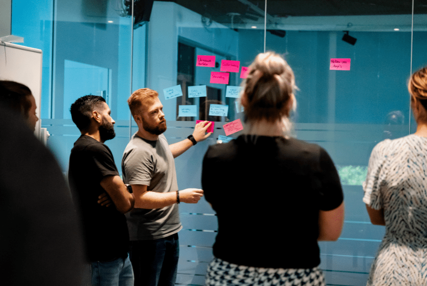 Suggestive, people working together